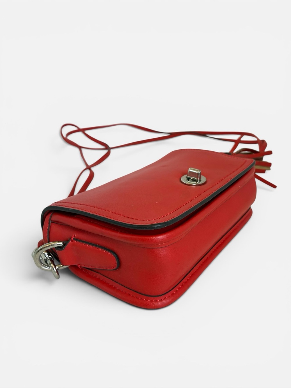 Coach Red Leather Crossbody with Tassel Charm - Picture 6 of 10